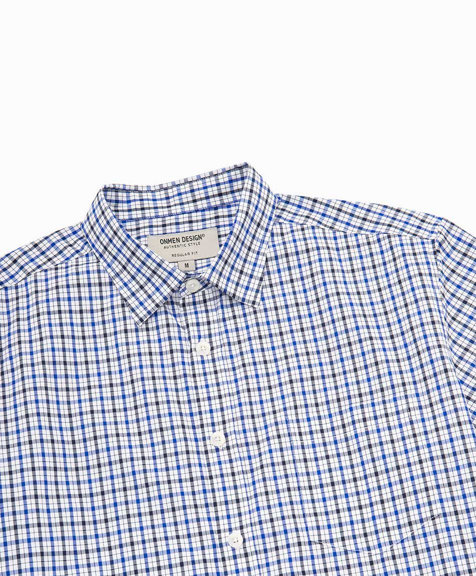 Camisa hombre cuadrille azul negro