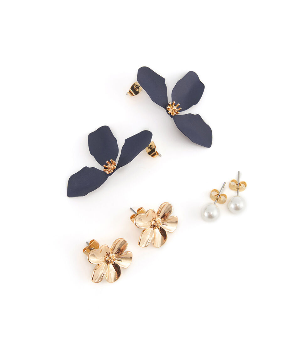 Set aros mujer flores