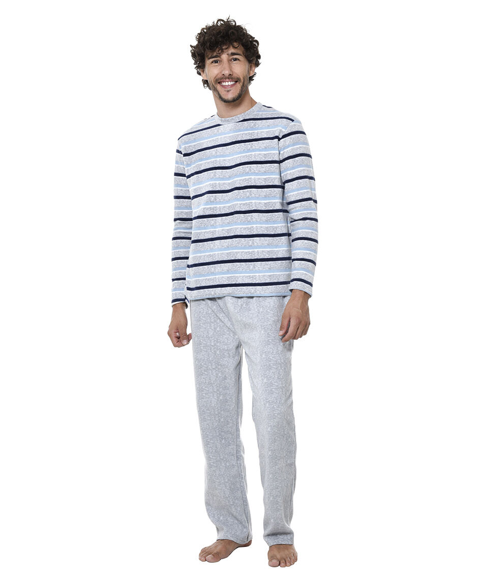 Pijama polar cuello redondo