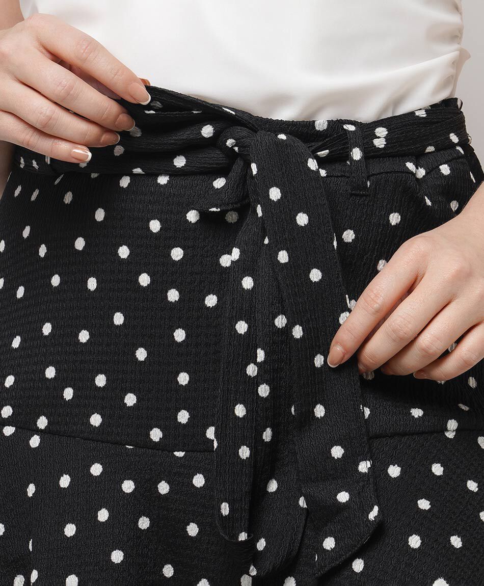 Pollera mujer dise&ntilde;o lunares amarre frontal