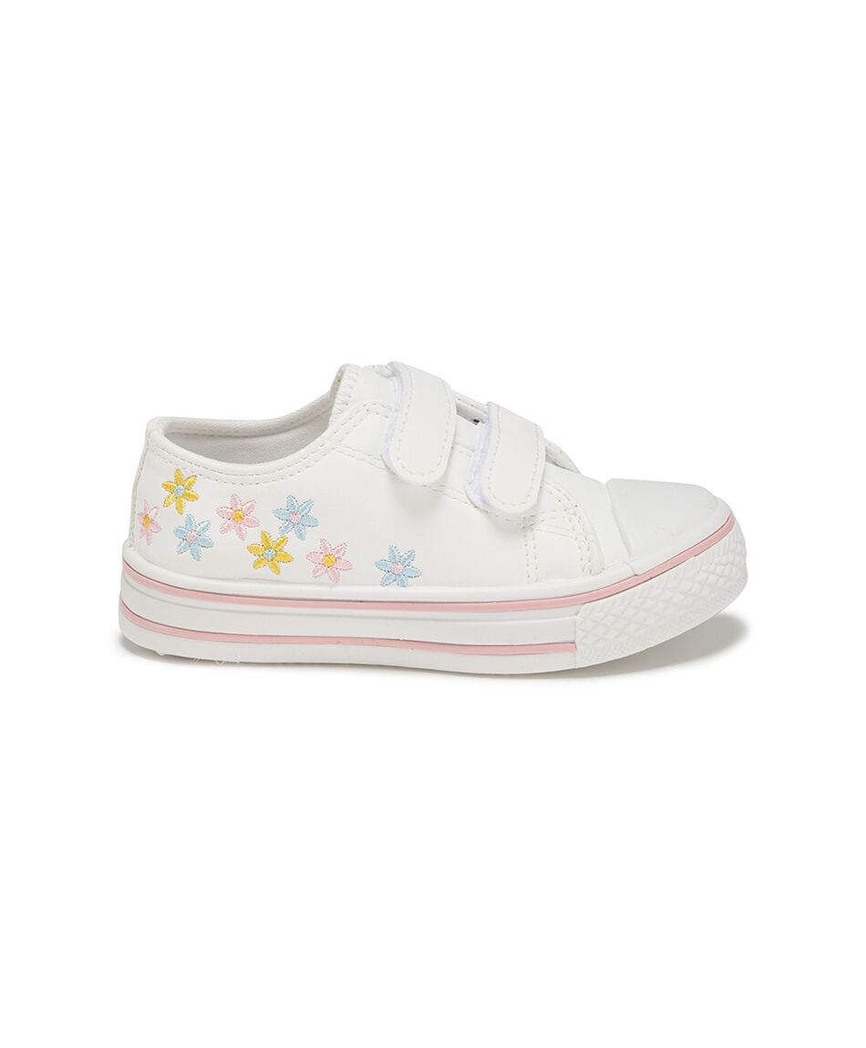 Zapatilla infantil (24 a 29) flores bordadas