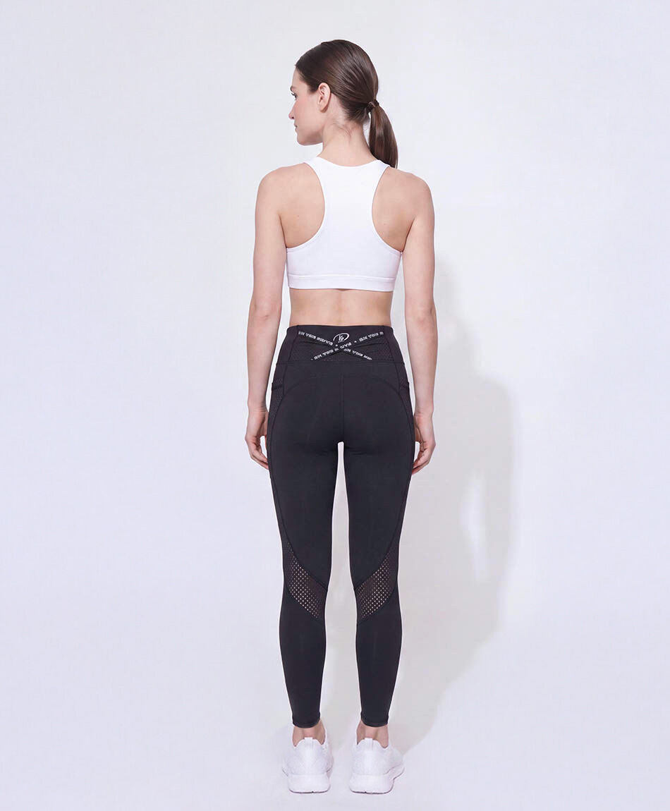 Calza deportiva mujer negra malla