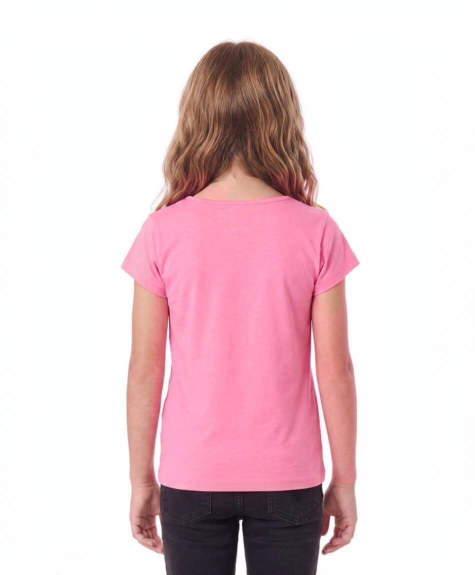 Remera nina basica rosada