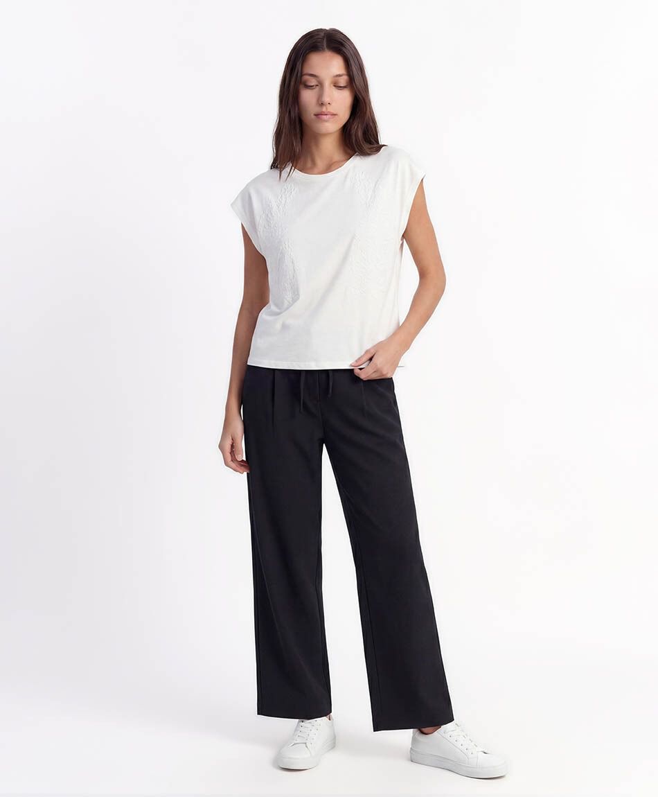 Pantal&oacute;n mujer recto lazos
