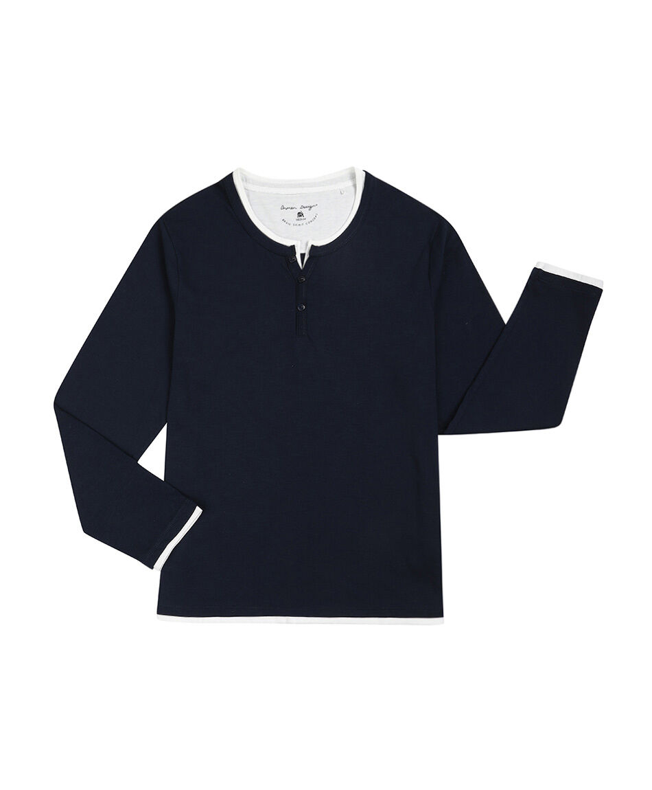 Remera hombre cuello 3 botones