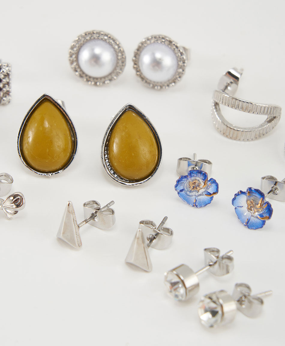 Set aros mujer mix silver