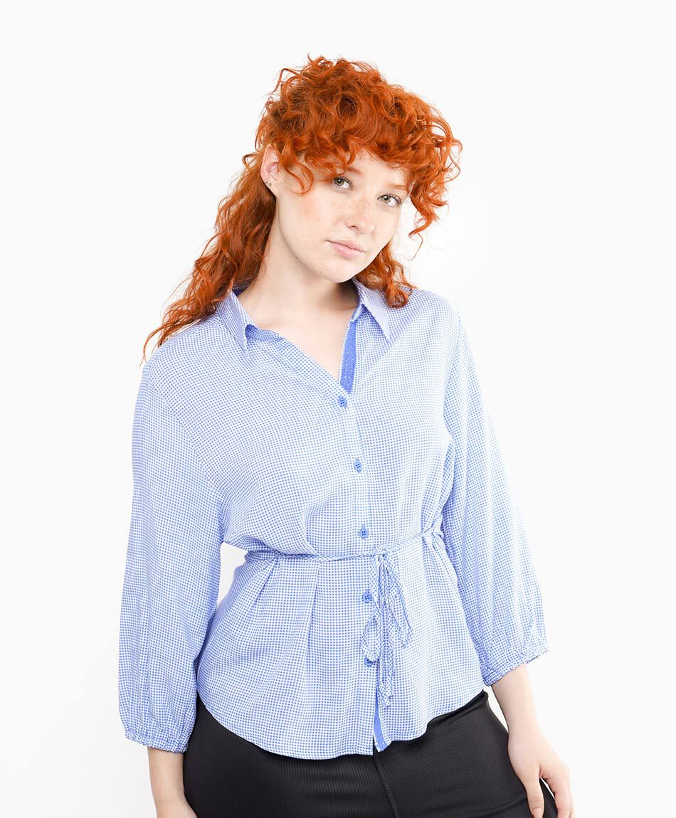 Camisa mujer lazo cintura