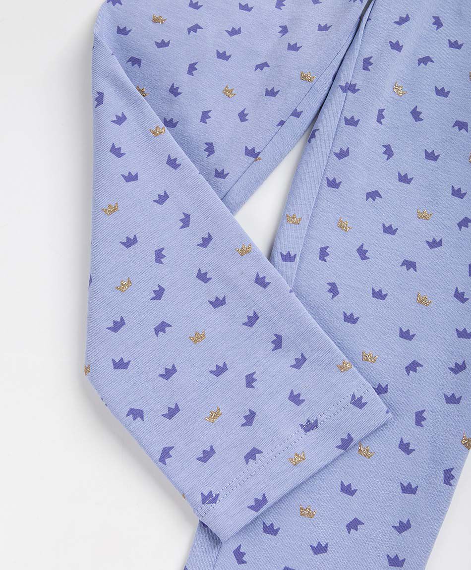 Leggins beb&eacute; coronas lila