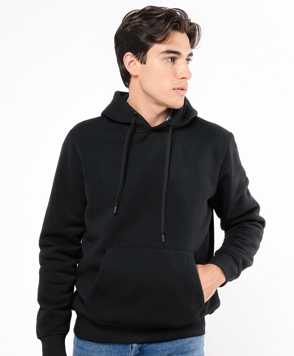 Poler&oacute;n hombre liso capucha