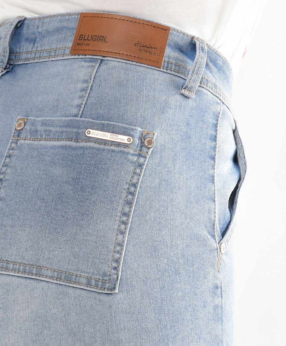 Jeans mujer bolsillo lateral wide
