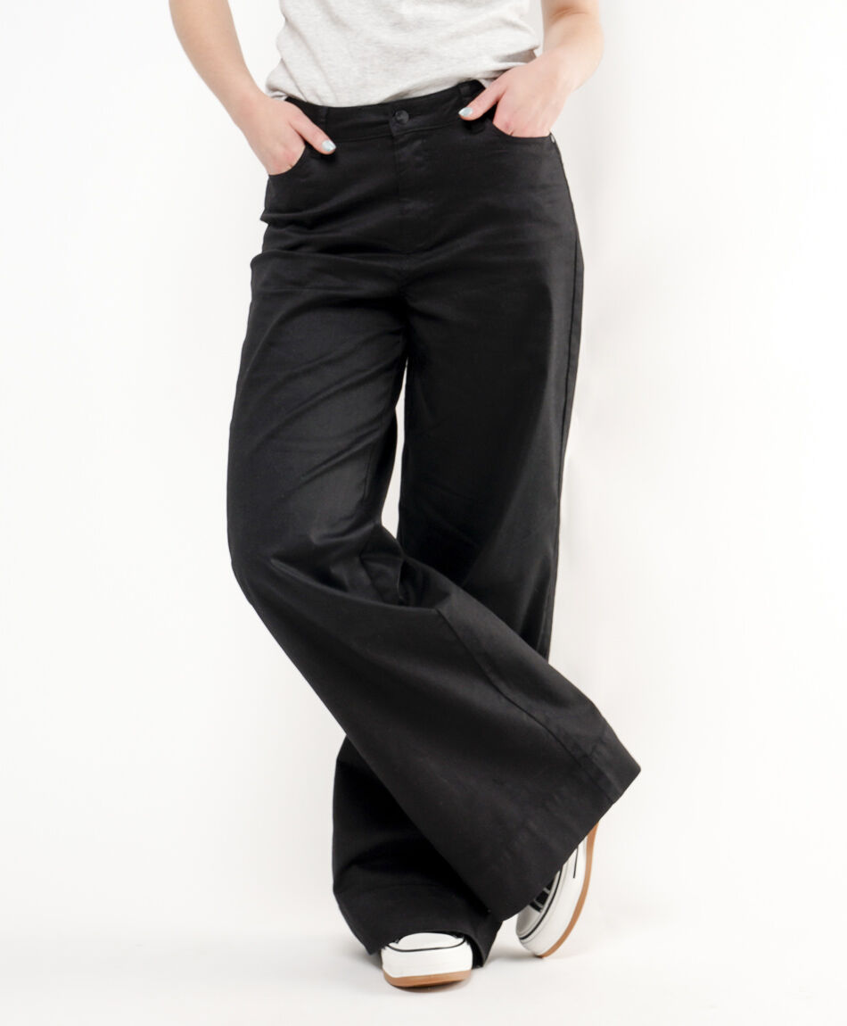 Pantal&oacute;n mujer negro wide