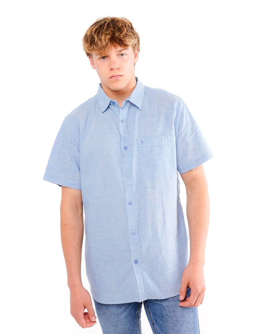 Camisa hombre lisa manga corta