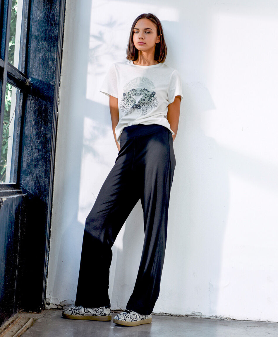 Pantal&oacute;n mujer pretina ancha