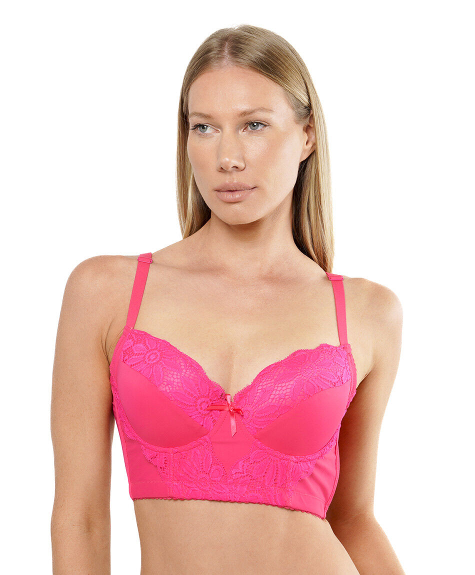 Corpi&ntilde;o mujer push up encajes corset