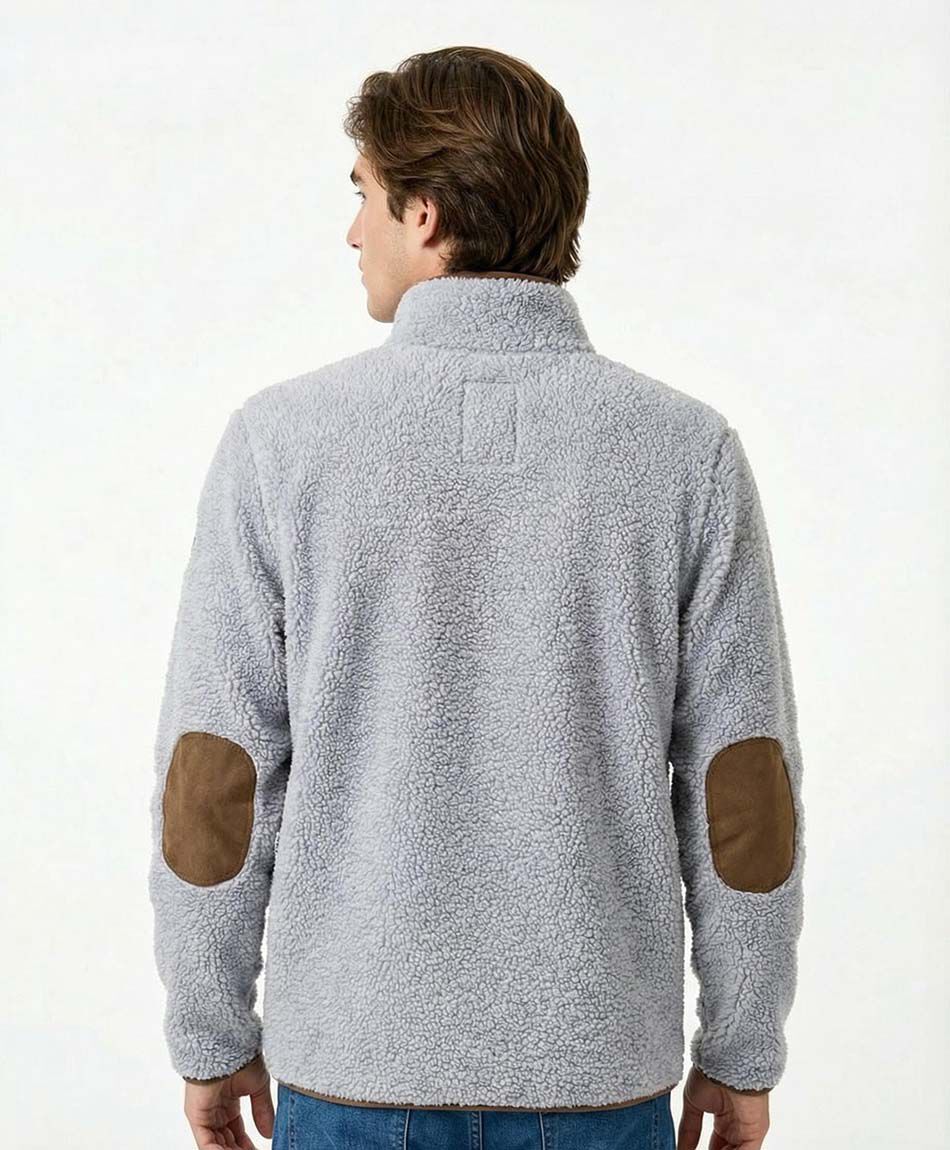 Chaqueta hombre polar sherpa gris