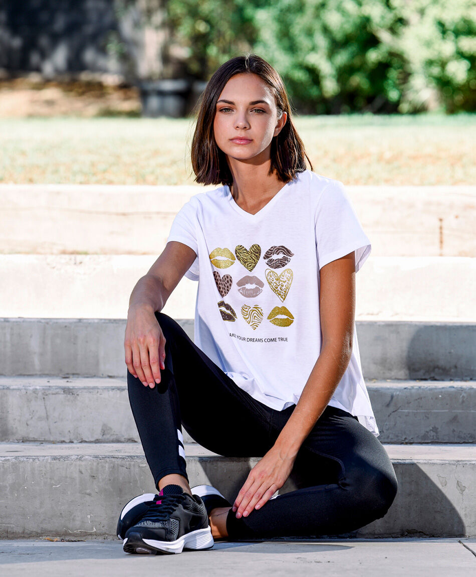 Remera deportiva mujer oversize white