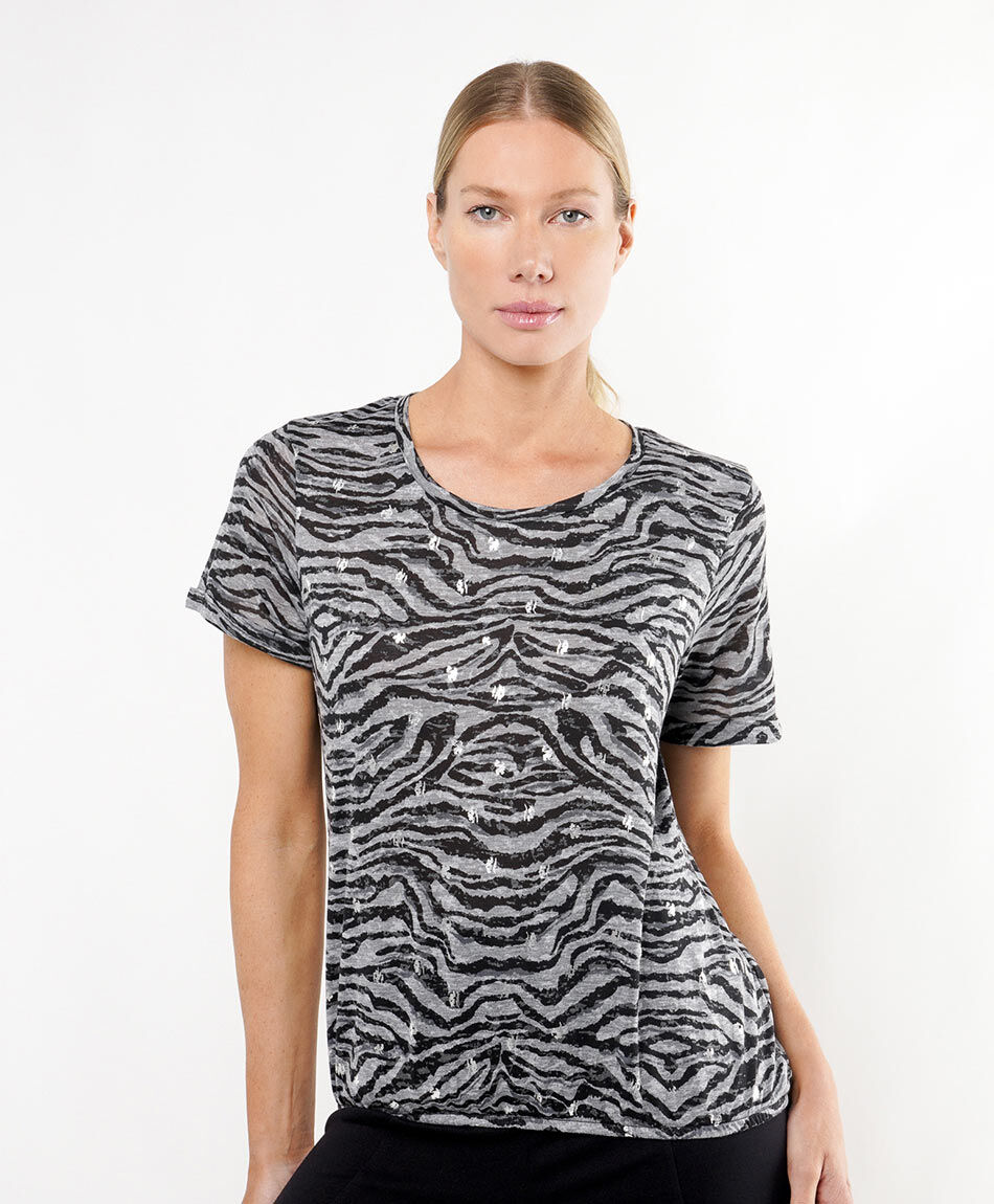 Remera mujer animal print cebra