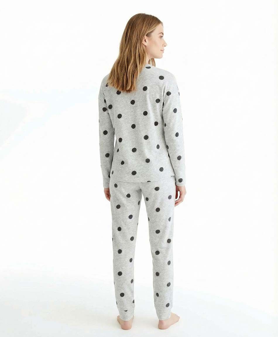 Pijama mujer polar dise&ntilde;o lunares