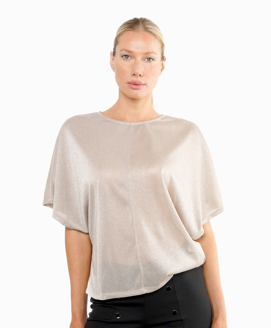 Remera mujer capa brillante lisa