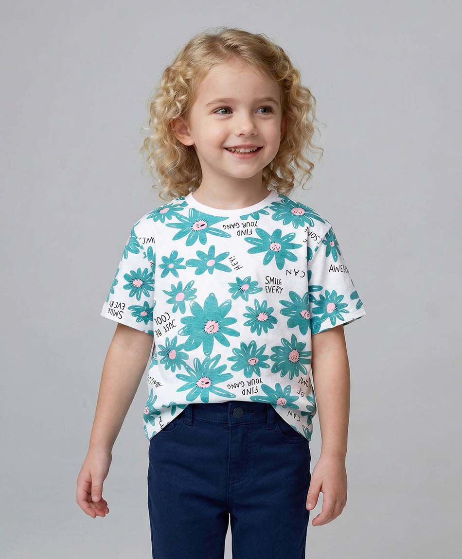 Remera ni&ntilde;a flores