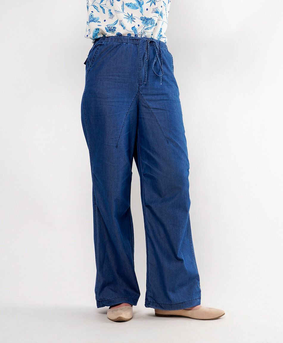 Pantal&oacute;n mujer denim lazo wide