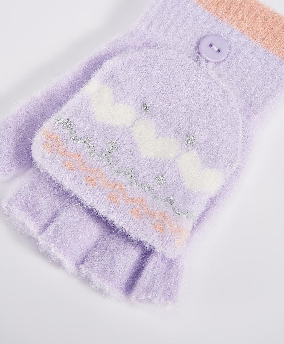 Guantes ni&ntilde;a rayas decorativas