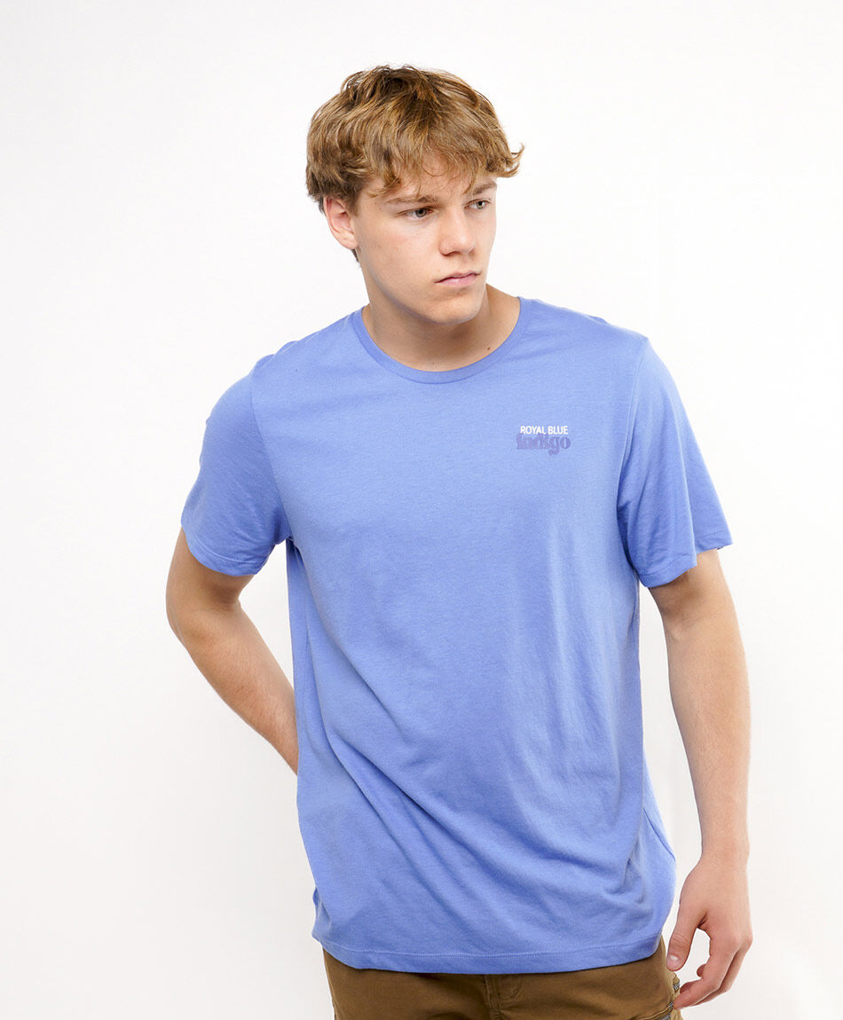 Remera hombre doble estampado royal blue