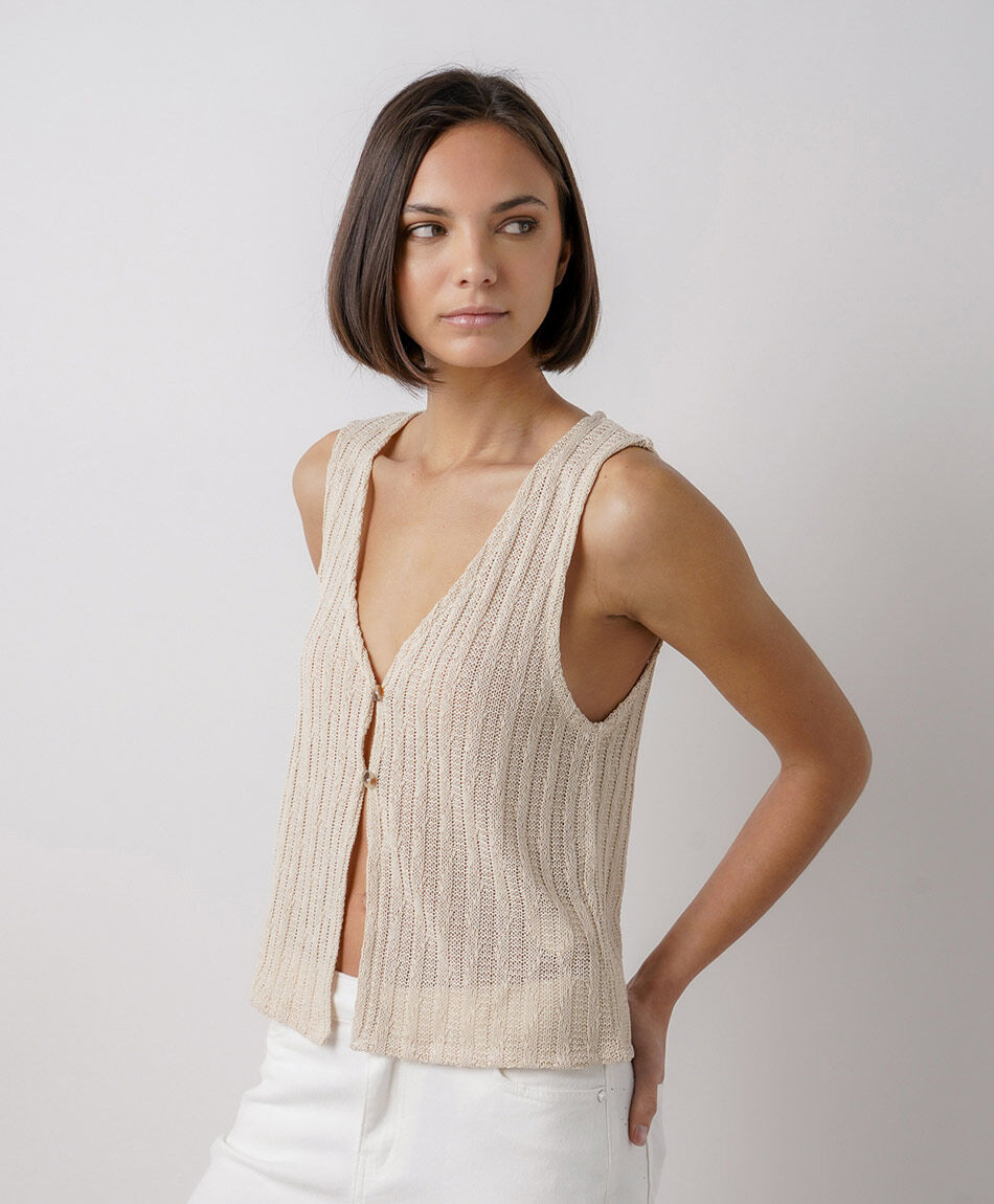 Cardigan mujer tejido natural