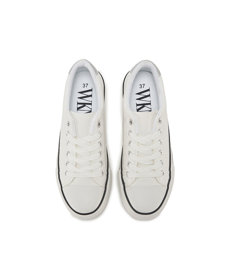 Zapatilla mujer textura blanca
