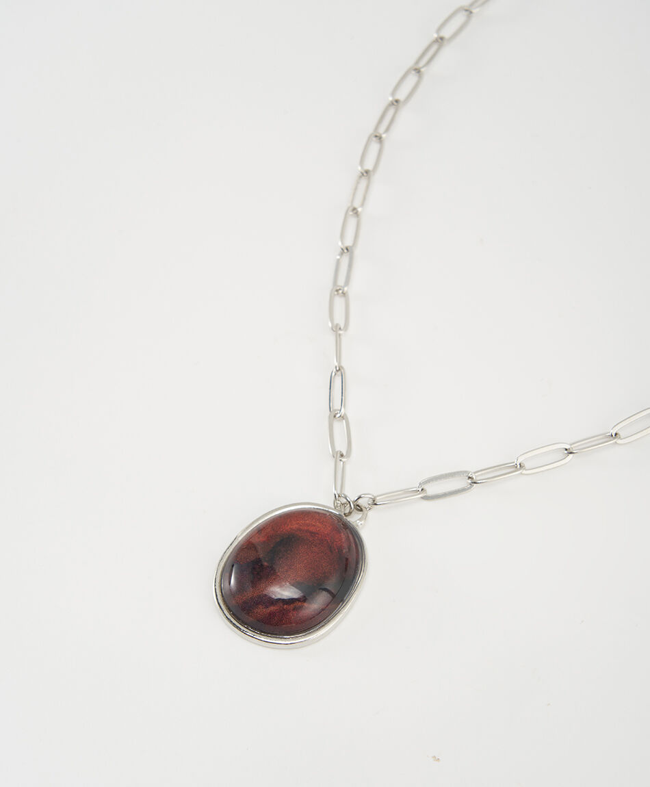 Collar mujer piedra caf&eacute;
