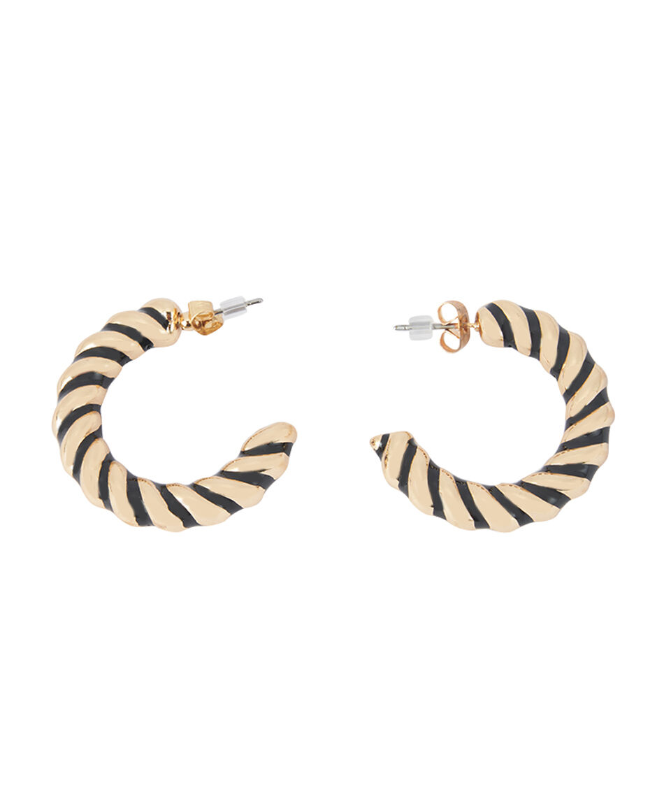 Aros mujer semi argolla bicolor