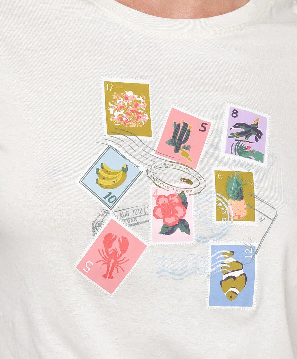 Remera mujer postal tropical