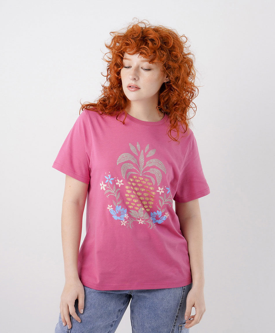 Remera mujer pi&ntilde;a gold