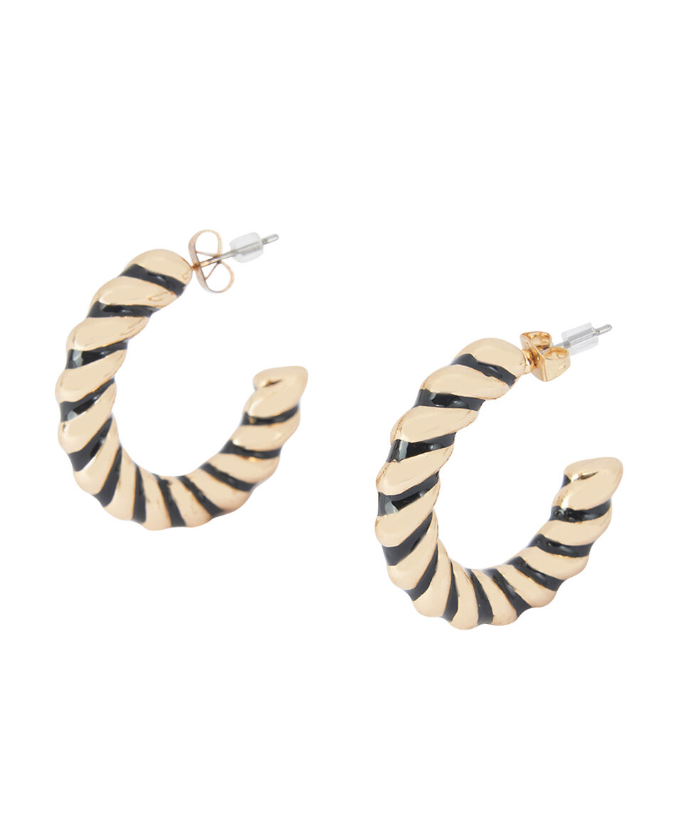 Aros mujer semi argolla bicolor