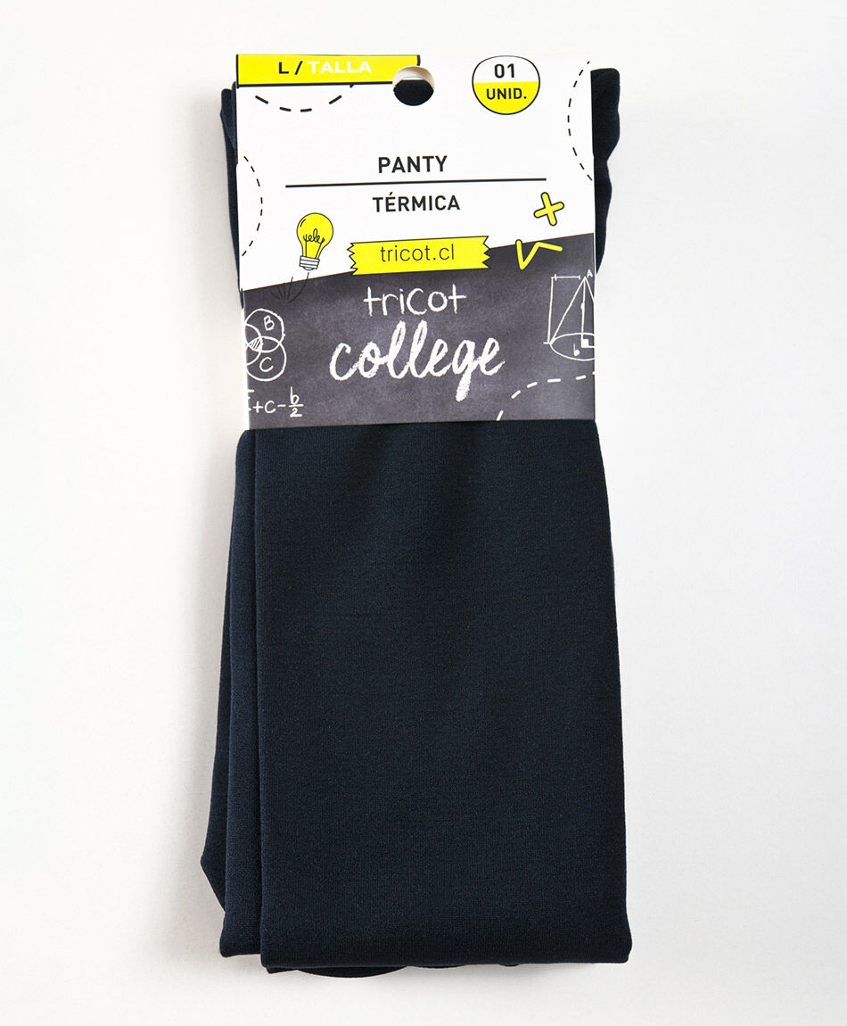 Panty escolar t&eacute;rmica azul lisa
