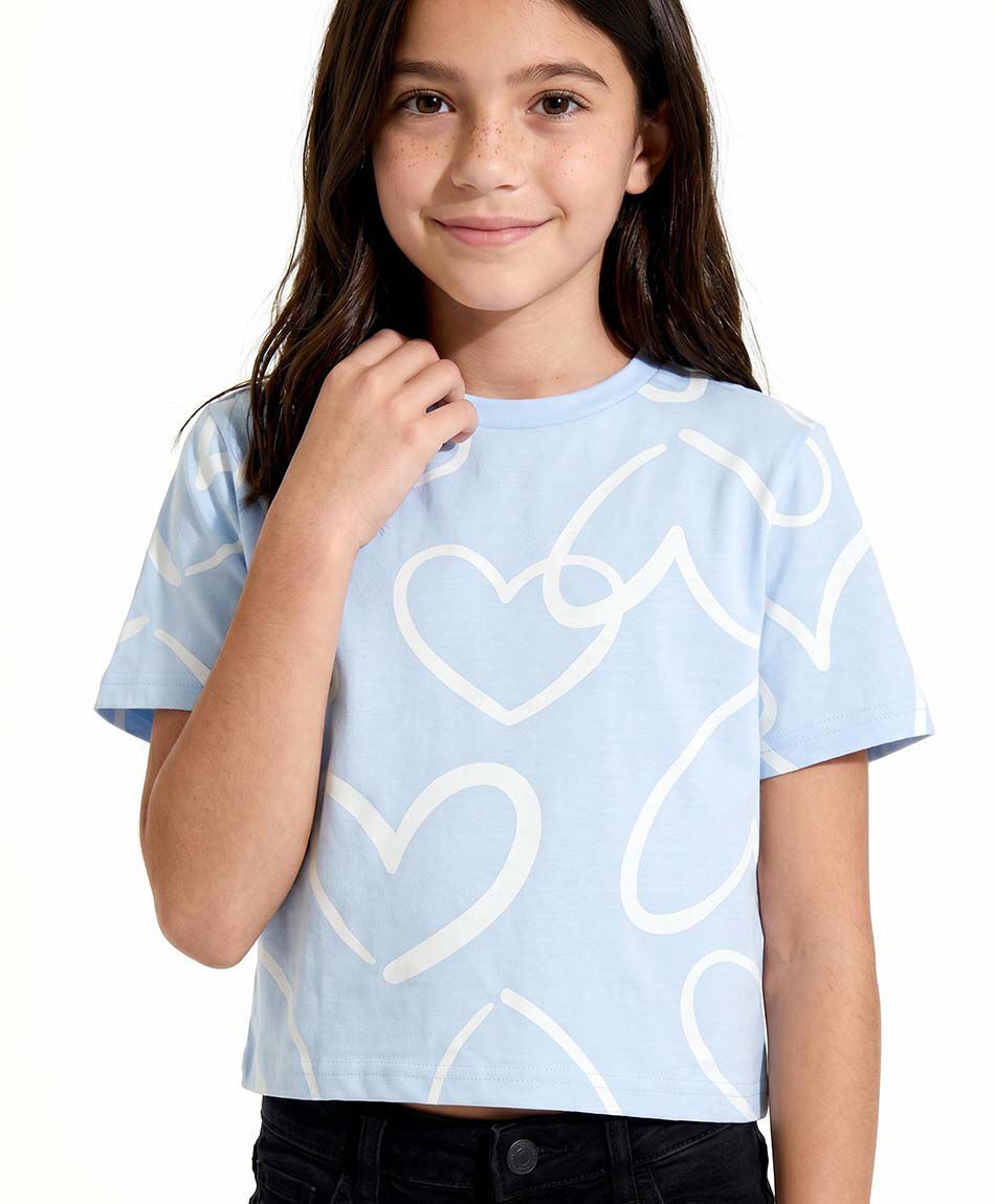 Remera ni&ntilde;a corazones