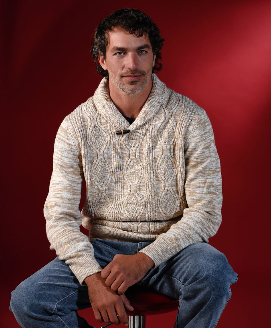 Sweater hombre crossant caf&eacute;