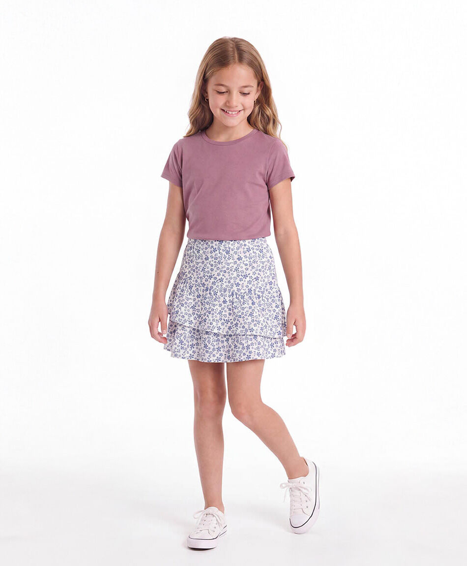 Falda ni&ntilde;a print floreado