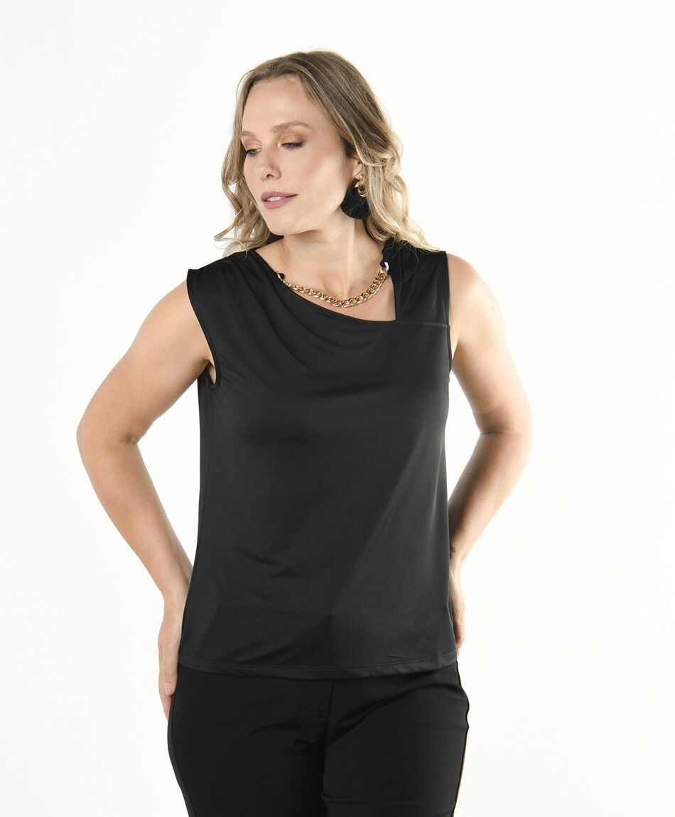 Polera mujer cadena asimetrica