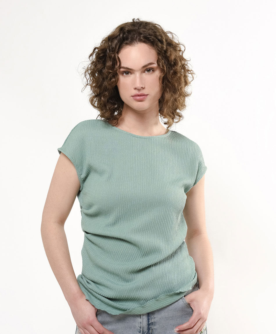 Remera mujer textura verde