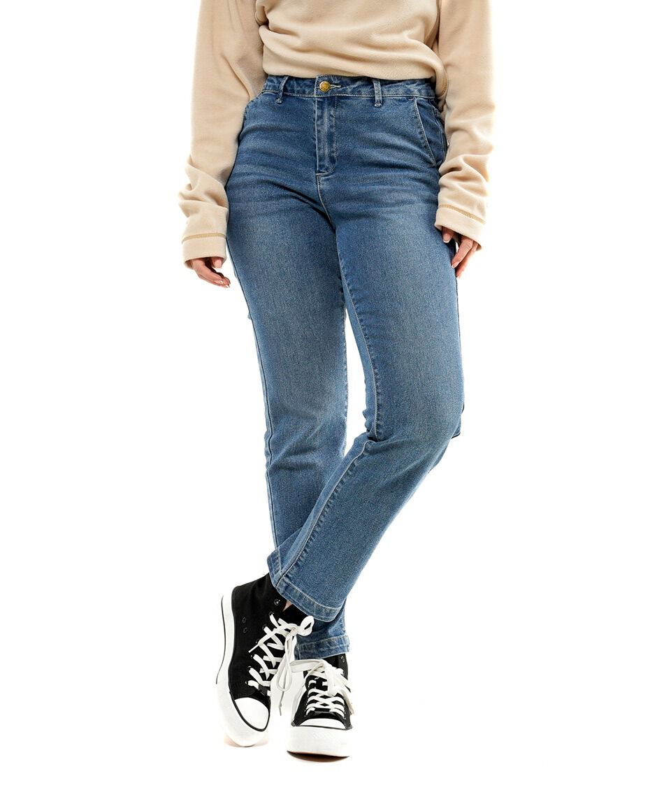 Jeans mujer bolsillo lateral skinny fit
