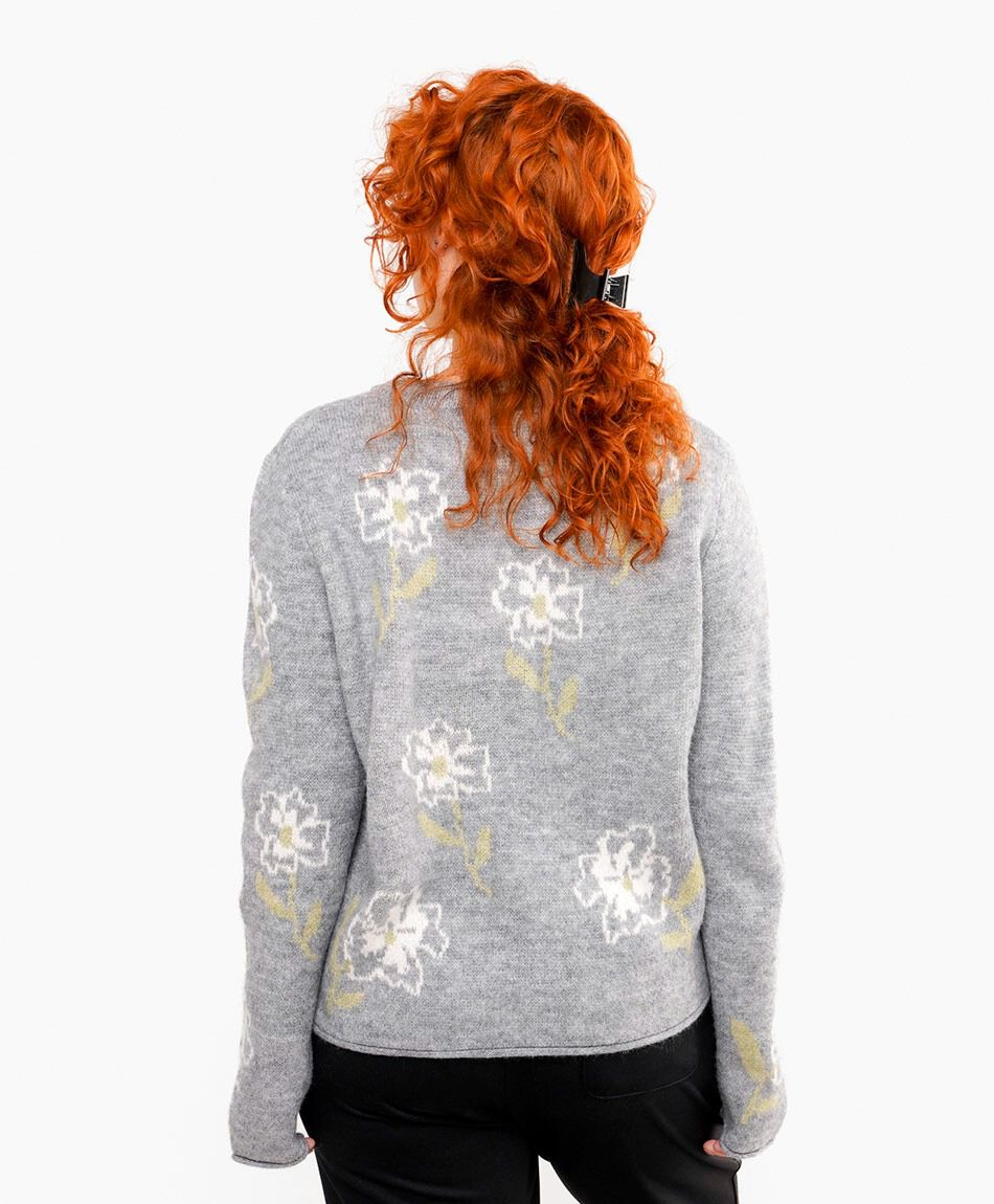 Sweater mujer jacquard floreado