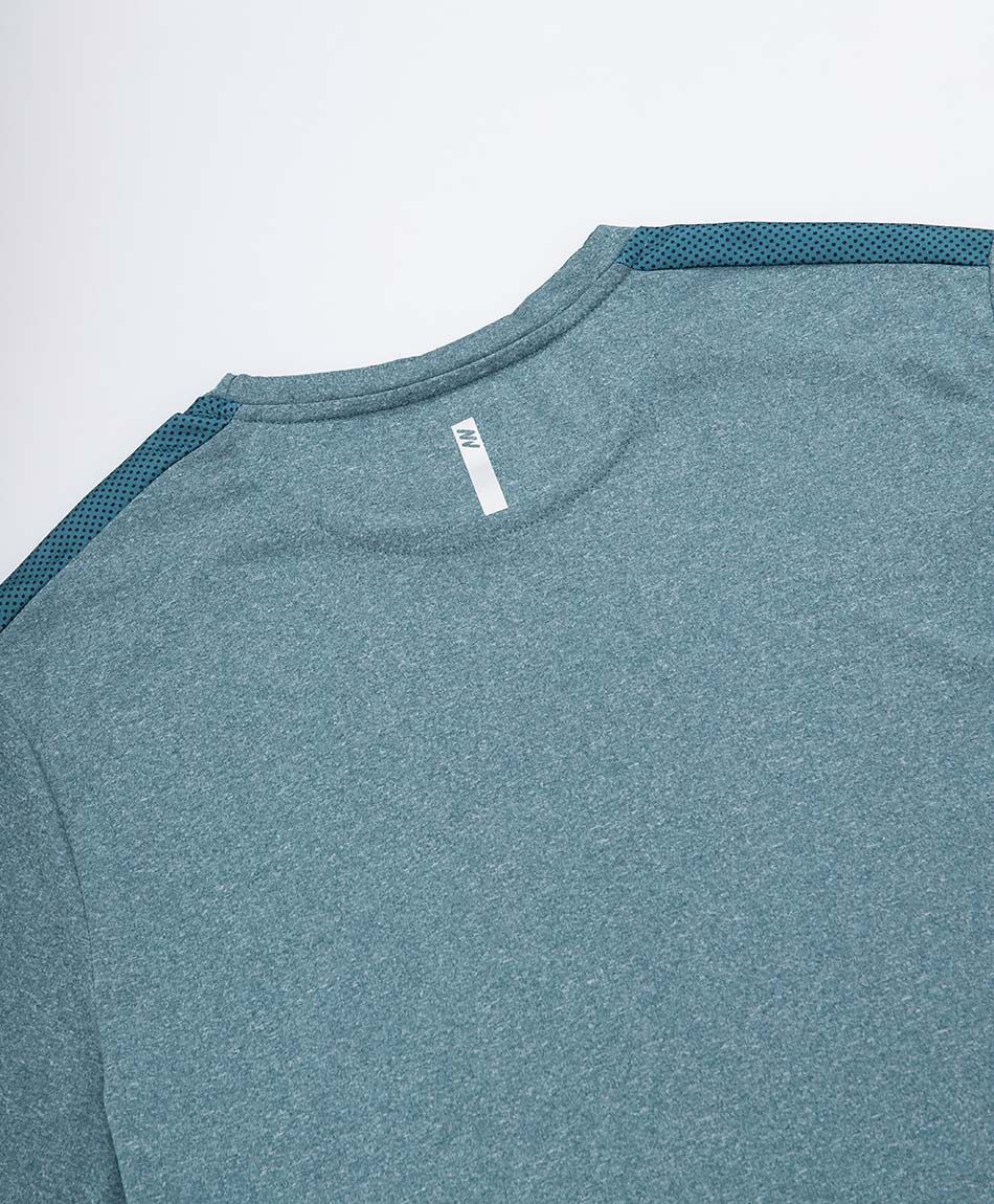 Remera deportiva hombre melange turquesa