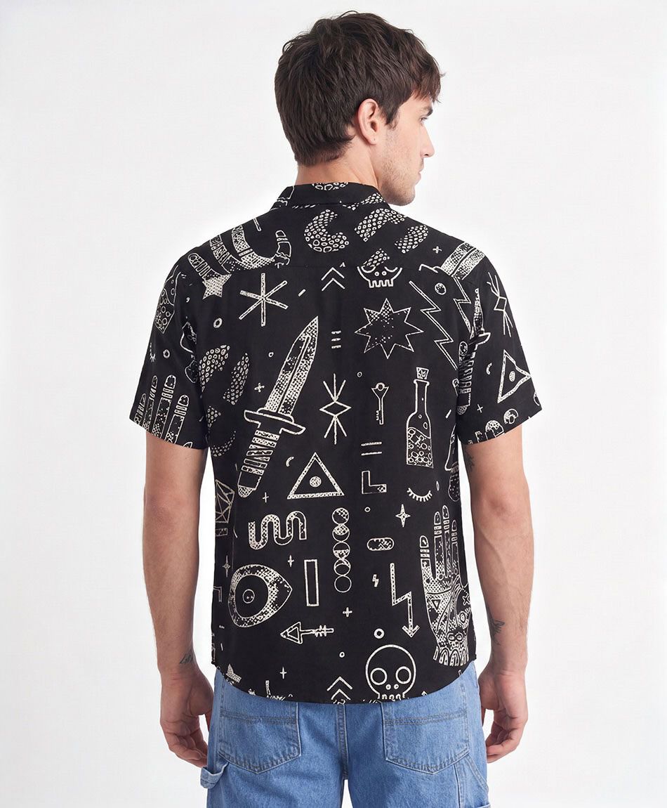 Camisa hombre dibujos viscosa
