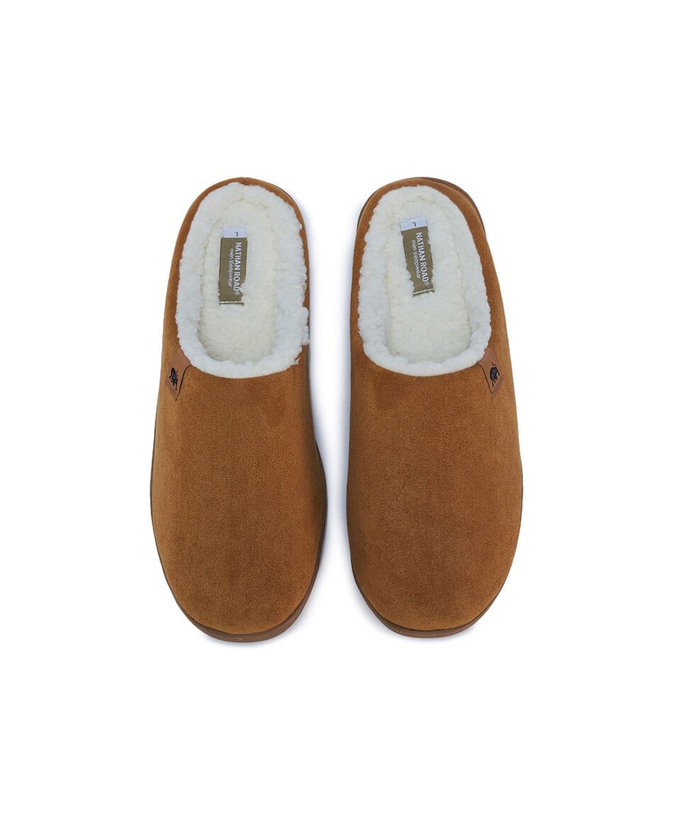 Pantufla hombre gamuza brown