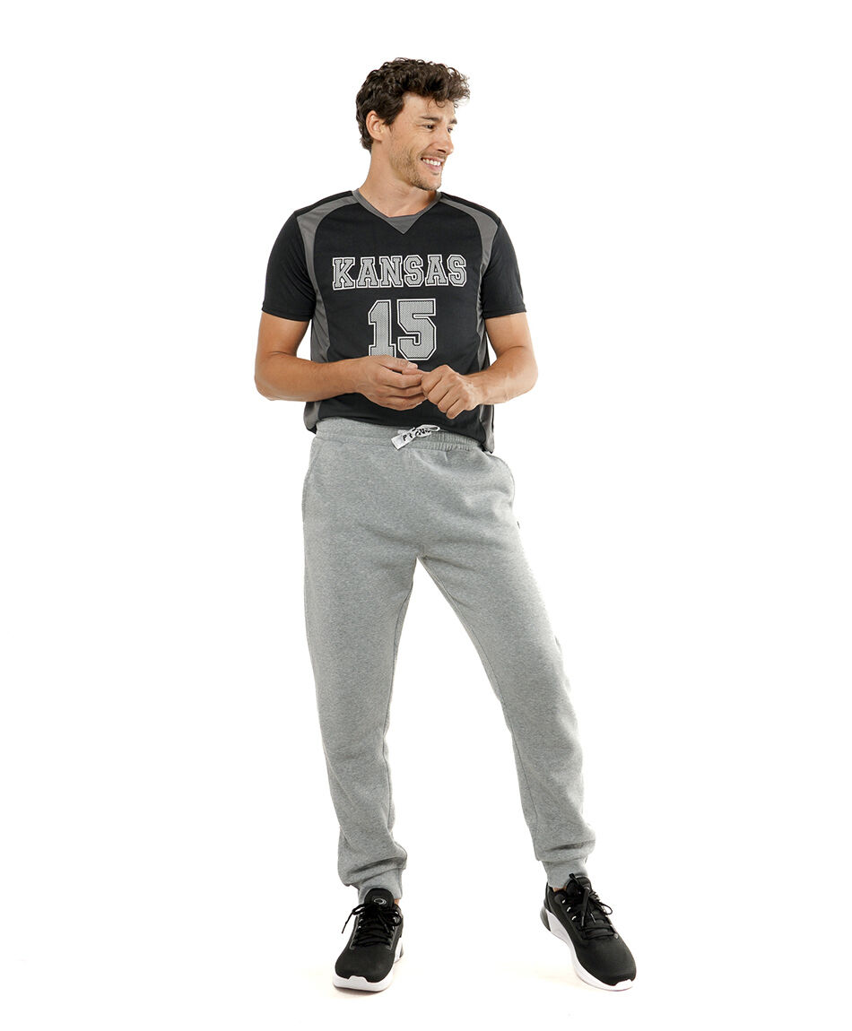 Pantal&oacute;n deportivo hombre liso gris