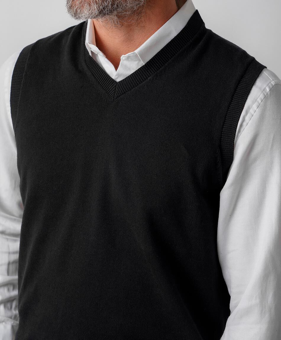 Sweater hombre sin mangas negro
