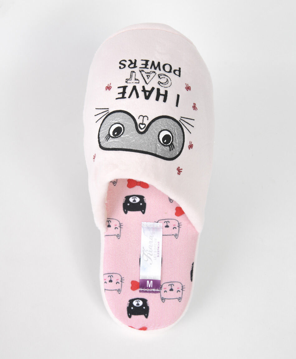Pantufla mujer gato antifaz