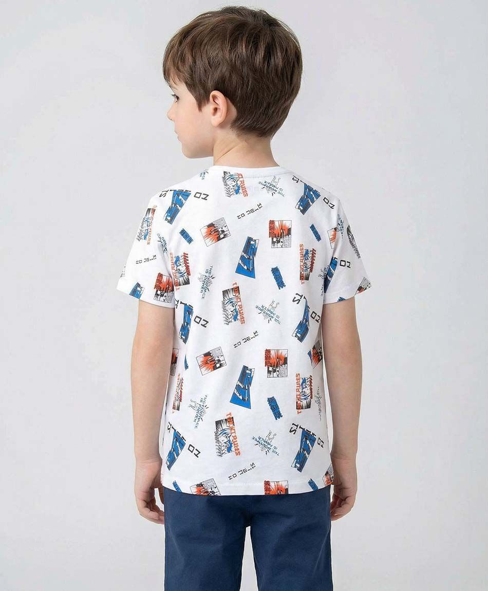Remera ni&ntilde;o blanca dibujos