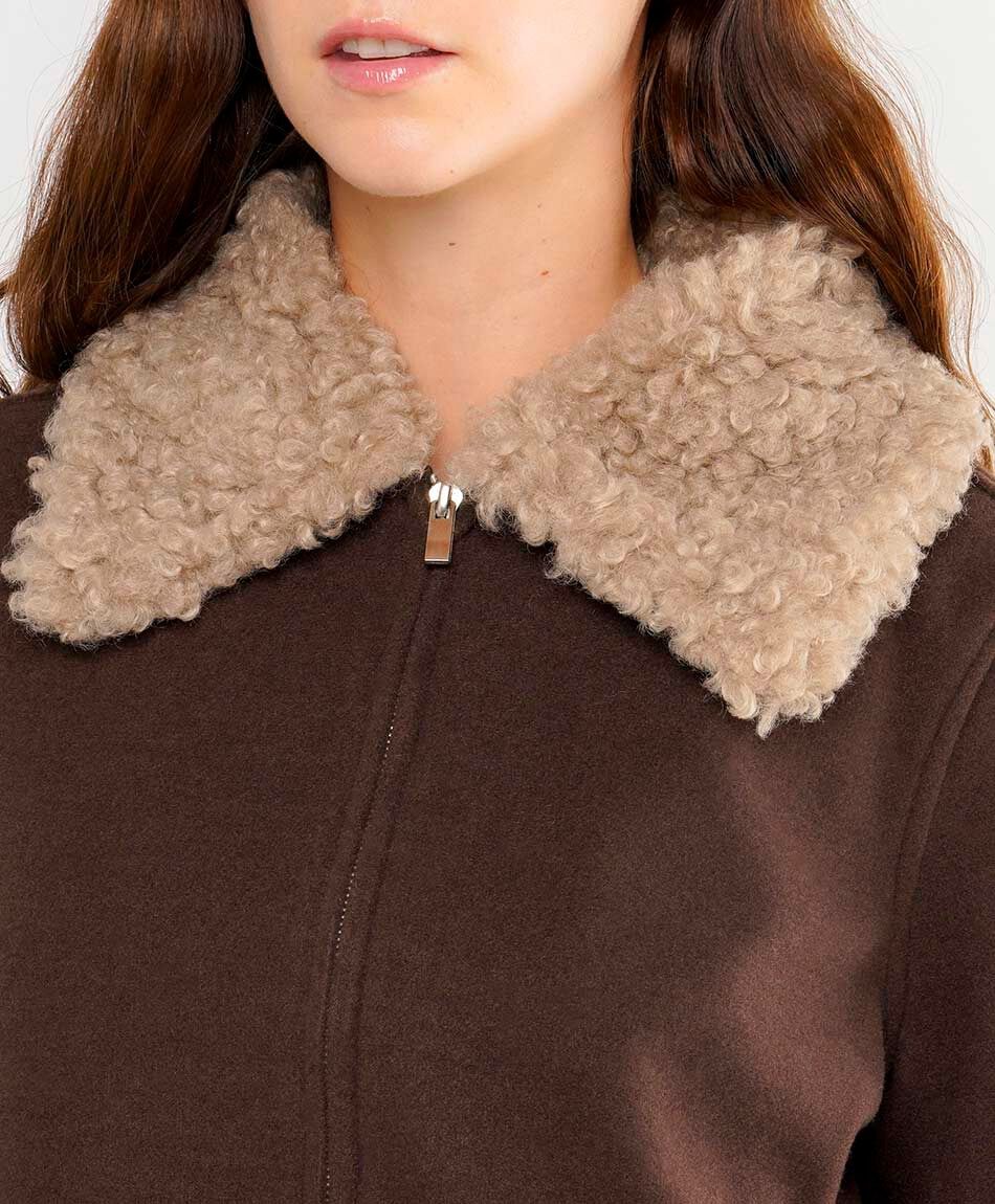 Campera mujer dise&ntilde;o piel brown